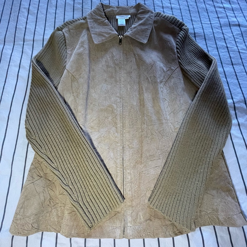 COLDWATER CREEK SIZE L BROWN SWEATER JACKET